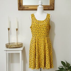 LA Soul| Cute Yellow Scottie Dog Swing Skater Sleeveless Dress Sz S